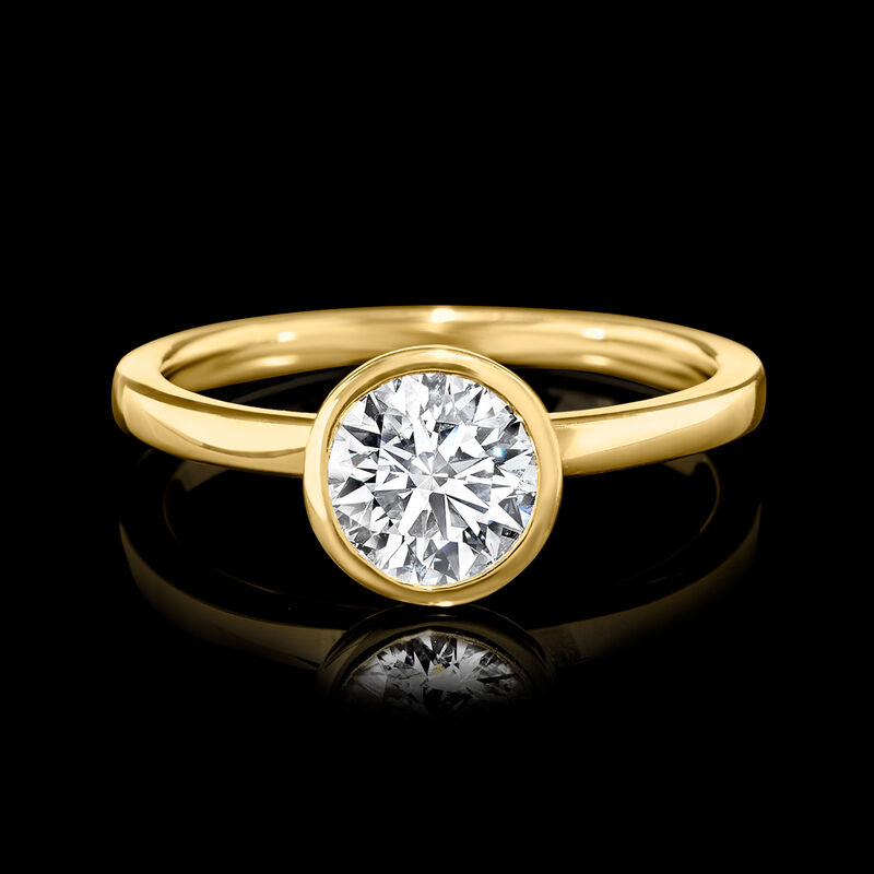 1.00 Carat Bezel-Set Lab-Grown Diamond Solitaire Ring in 14kt Yellow Gold image number 3