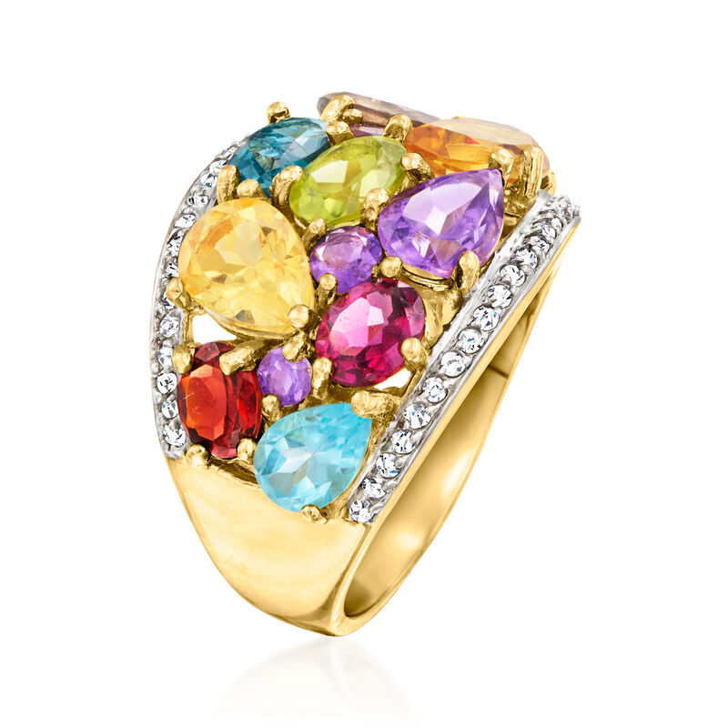 5.10 ct. t.w. Multi-Gemstone Ring in 18kt Gold Over Sterling image number 2