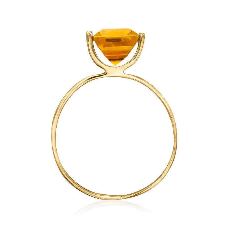 C. 1980 Vintage 2.50 Carat Citrine Ring in 14kt Yellow Gold image number 3