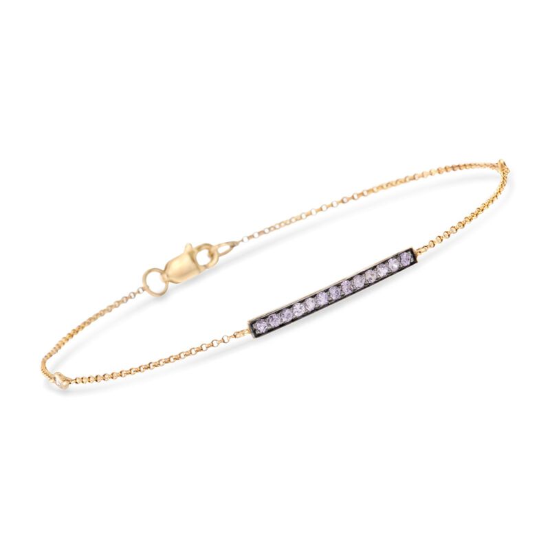 .60 ct. t.w. Multi-Stone Jewelry Set: Three Bar Bracelets with Diamond Accents in 14kt Tri-Colored Gold image number 4