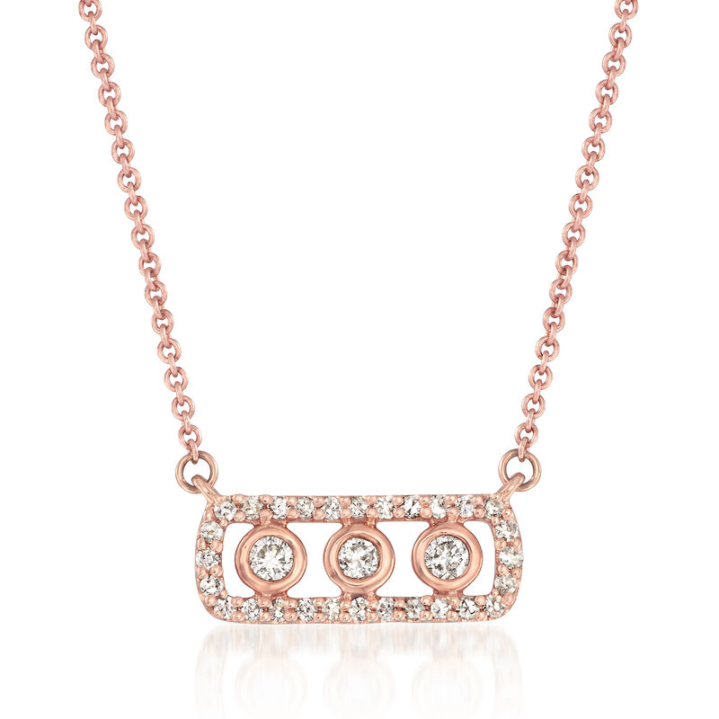 .26 ct. t.w. Diamond Frame Necklace in 14kt Rose Gold image number 0