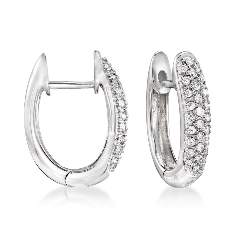 11-12mm Cultured South Sea Pearl and .49 ct. t.w. Diamond Hoop Drop Earrings in 18kt White Gold image number 2