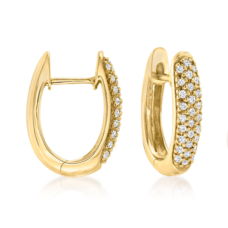 12-13mm Golden Cultured South Sea Pearl and .53 ct. t.w. Diamond Hoop Drop Earrings in 18kt Yellow Gold image number 4