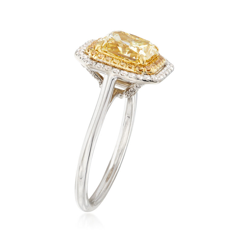 Majestic Collection 3.20 ct. t.w. Yellow and White Diamond Ring in 18kt Two-Tone Gold image number 2