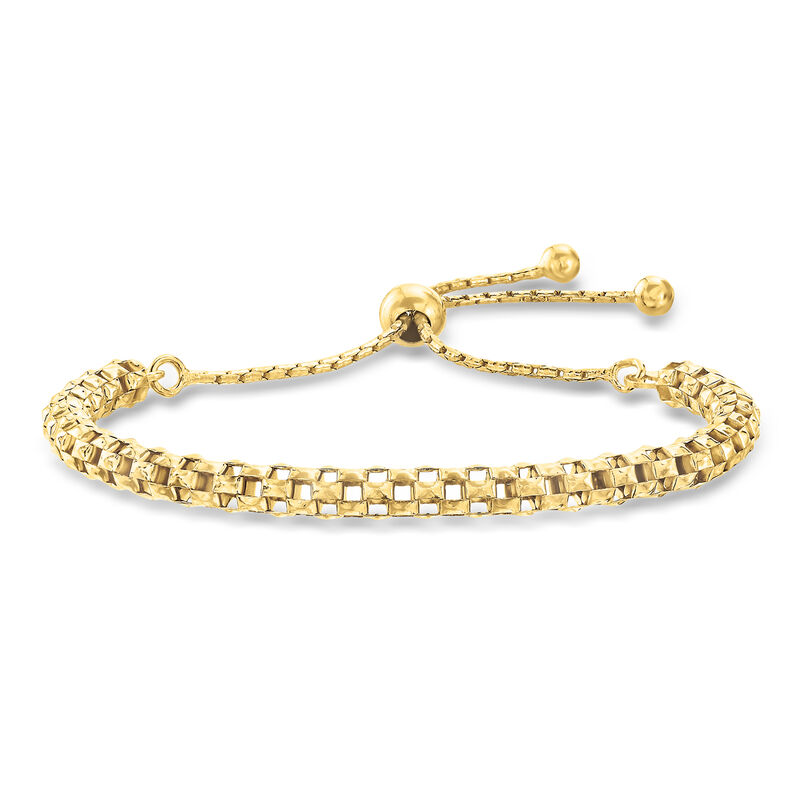 Italian 18kt Gold Over Sterling Mesh Bolo Bracelet image number 0