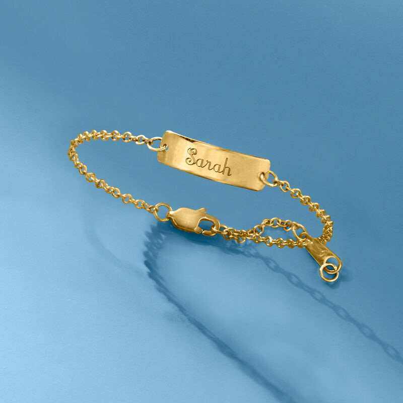 Child's 14kt Yellow Gold Personalized ID Bracelet image number 1