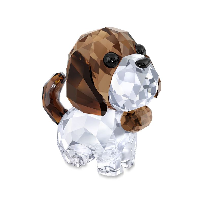 Swarovski Crystal &quot;Puppy Bernie the Saint Bernard&quot;  Brown and Clear Crystal Figurine image number 0