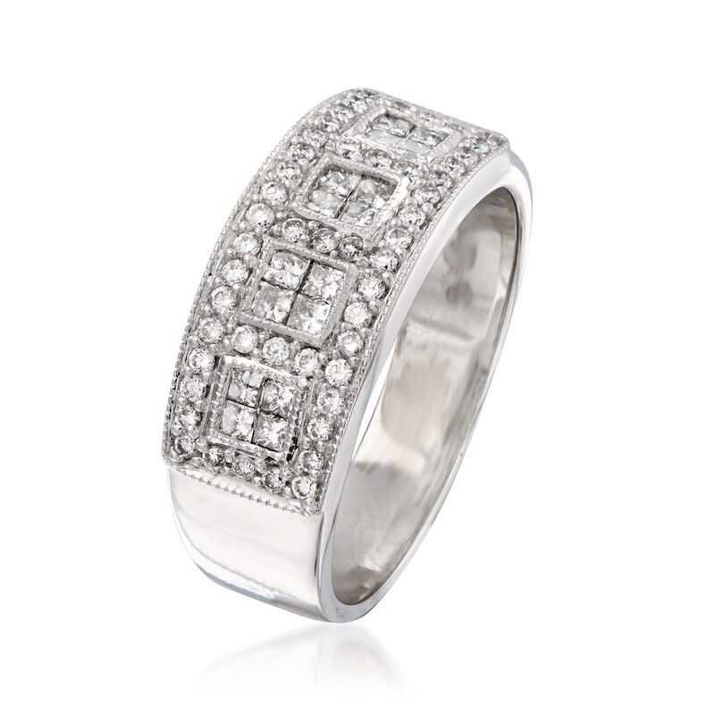 C. 2000 Vintage 1.00 ct. t.w. Diamond Fashion Ring in 14kt White Gold image number 2