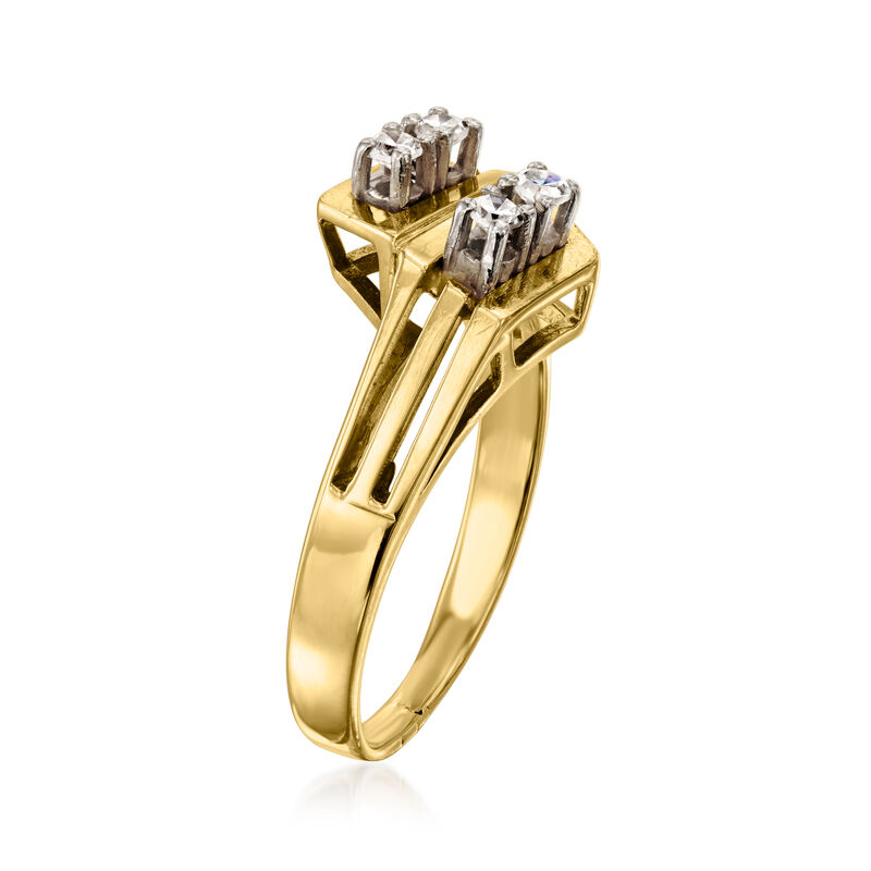 C. 1990 Vintage .18 ct. t.w. Diamond Bypass Ring in 14kt Yellow Gold. Size 7 image number 2