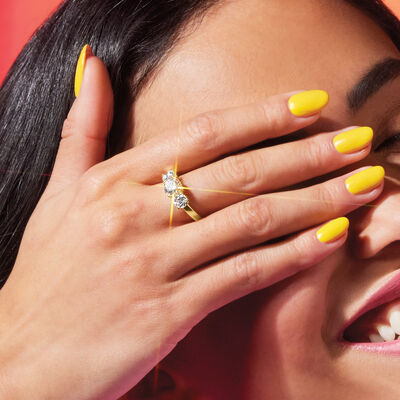 2.00 ct. t.w. Lab-Grown Diamond Three-Stone Ring in 14kt Yellow Gold