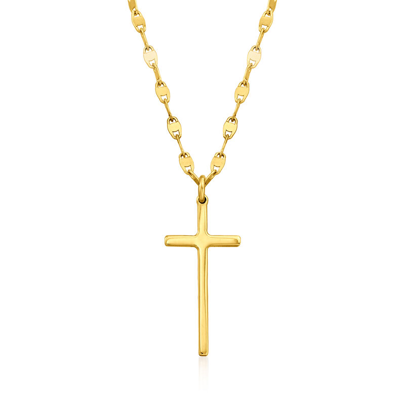 Italian 18kt Gold Over Sterling Cross Necklace image number 0