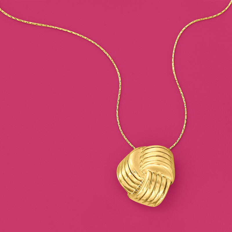 Italian 18kt Gold Over Sterling Love Knot Necklace image number 2