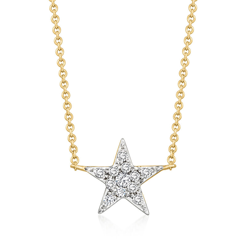 .20 ct. t.w. Pave Diamond Star Necklace in 14kt Yellow Gold image number 0