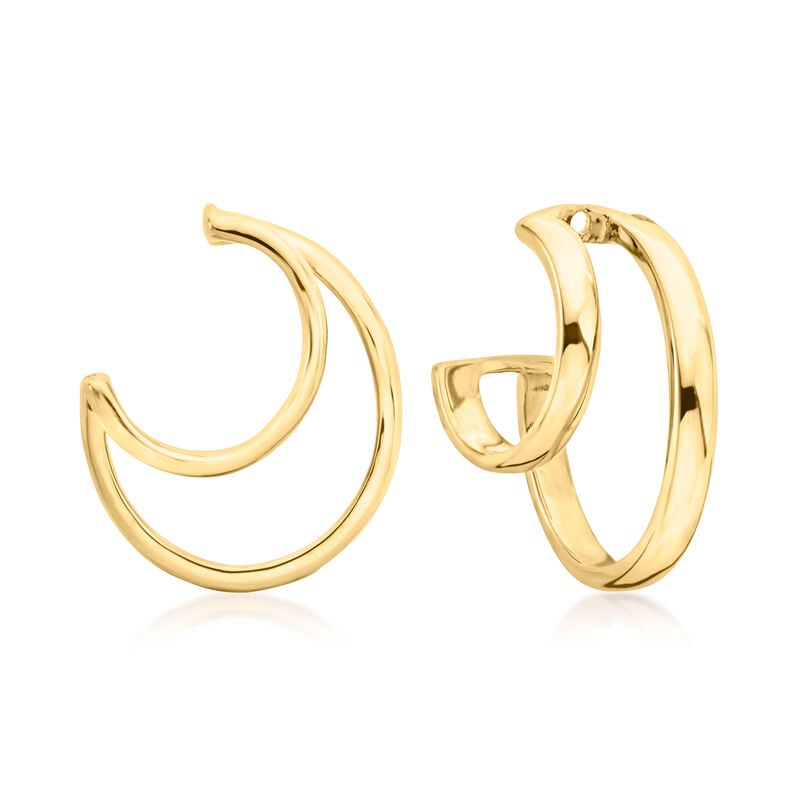 2.20 ct. t.w. Black Spinel Convertible Multi-Hoop Earrings in 18kt Gold Over Sterling image number 4