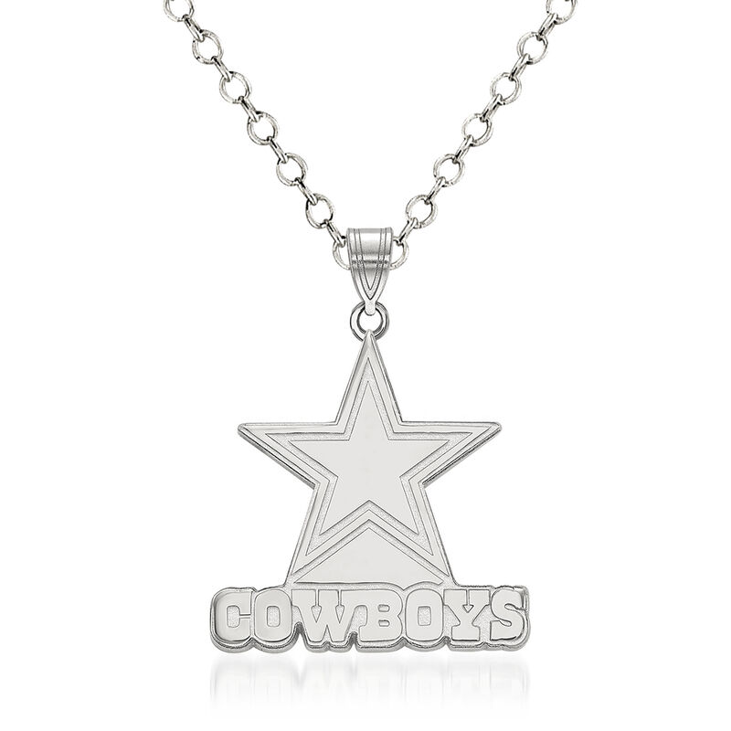 Sterling Silver NFL Dallas Cowboys Pendant Necklace. 18&quot; image number 0