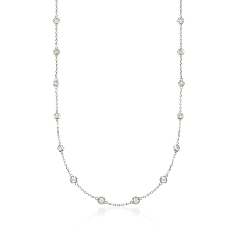 1.00 ct. t.w. Diamond Station Necklace in Sterling Silver. 16&quot; image number 0