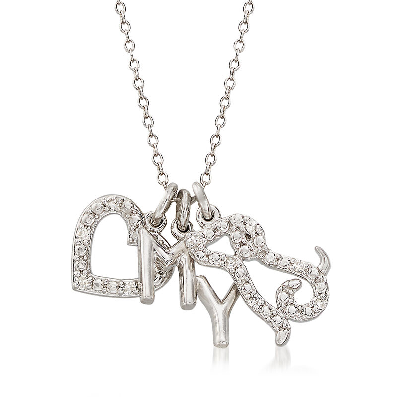 .10 ct. t.w. Diamond Love My Dog Pendant Necklace in Sterling Silver image number 0
