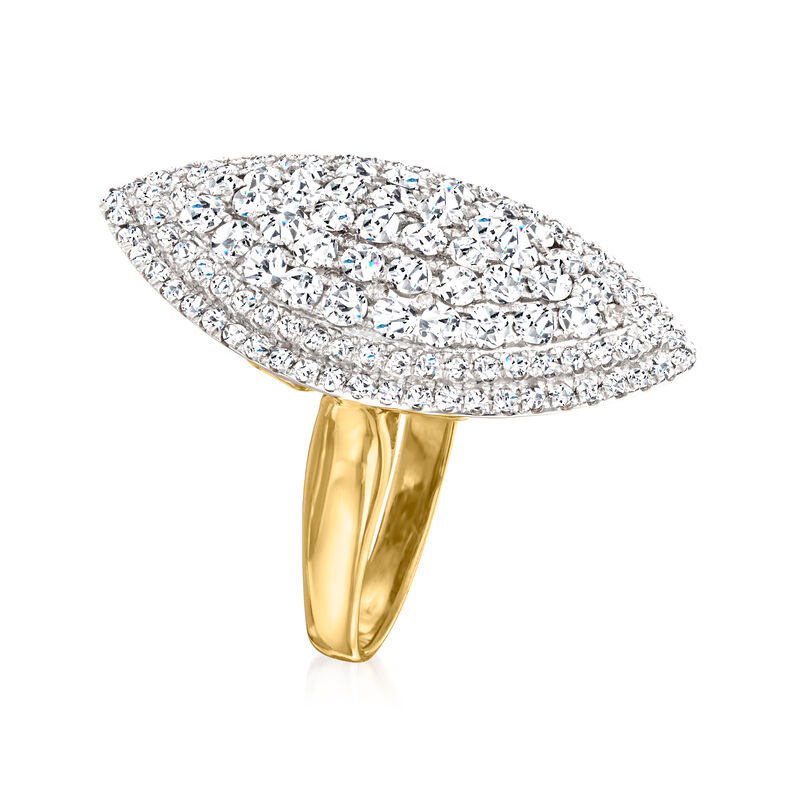 2.00 ct. t.w. Diamond Marquise-Shaped Cluster Ring in 18kt Gold Over Sterling. Size 5 image number 2