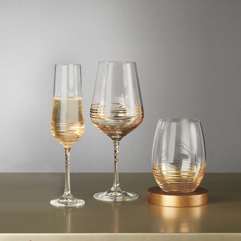 Mikasa "Electric Boulevard" Gold-Painted Crystal Drinkware image number 0