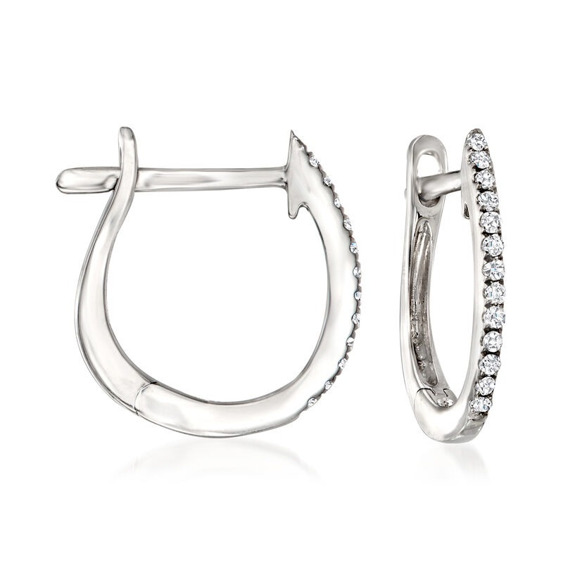 11-12mm Black Cultured Tahitian Pearl and .38 ct. t.w. Diamond Removable Hoop Drop Earrings in 18kt White Gold. 1 1/4&quot; image number 3