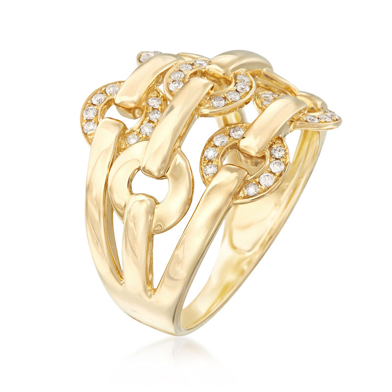 .20 ct. t.w. Diamond Open-Space Circle-Link Ring in 14kt Yellow Gold image number 2