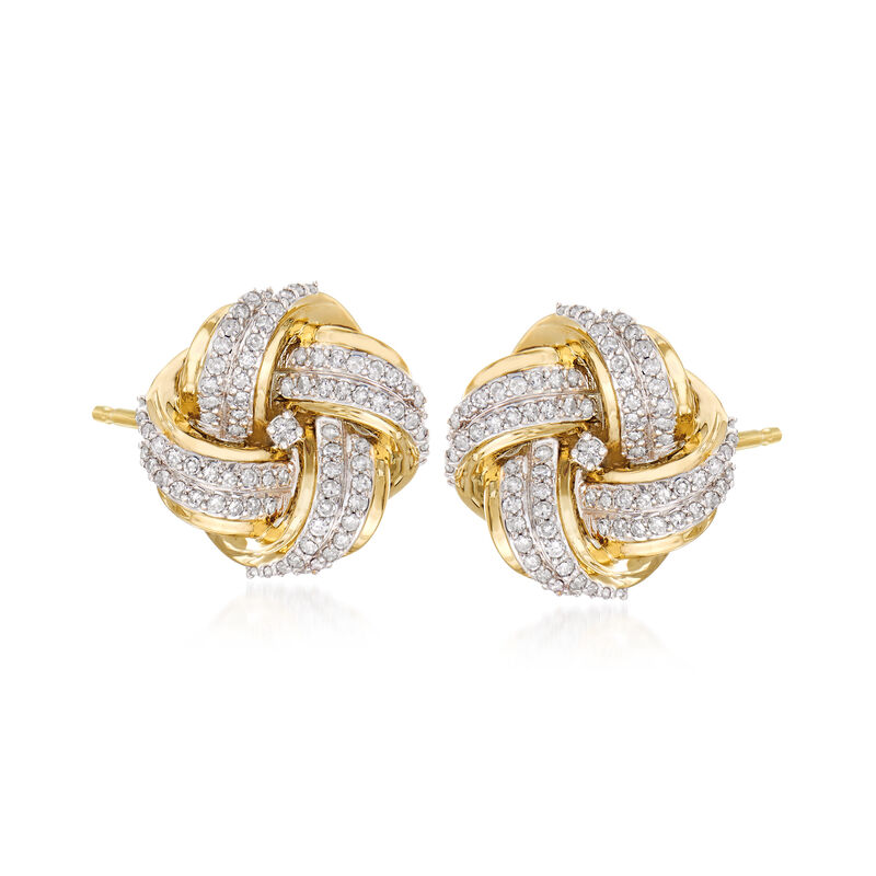.50 ct. t.w. Diamond Love Knot Earrings in 14kt Yellow Gold image number 0