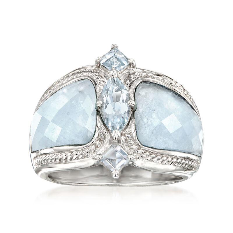 5.85 ct. t.w. Aquamarine Ring in Sterling Silver image number 0