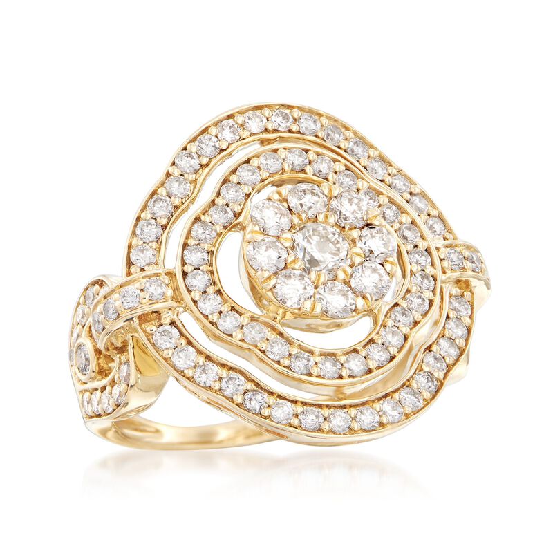 1.50 ct. t.w. Diamond Openwork Ring in 14kt Yellow Gold image number 3