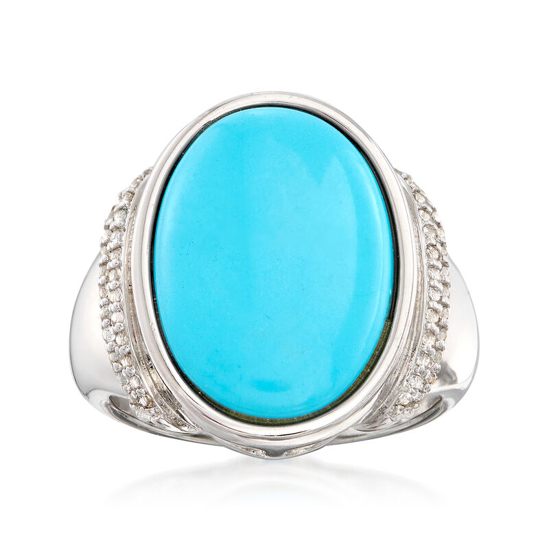 Turquoise Ring and .50 ct. t.w. White Zircon Ring in Sterling Silver image number 0
