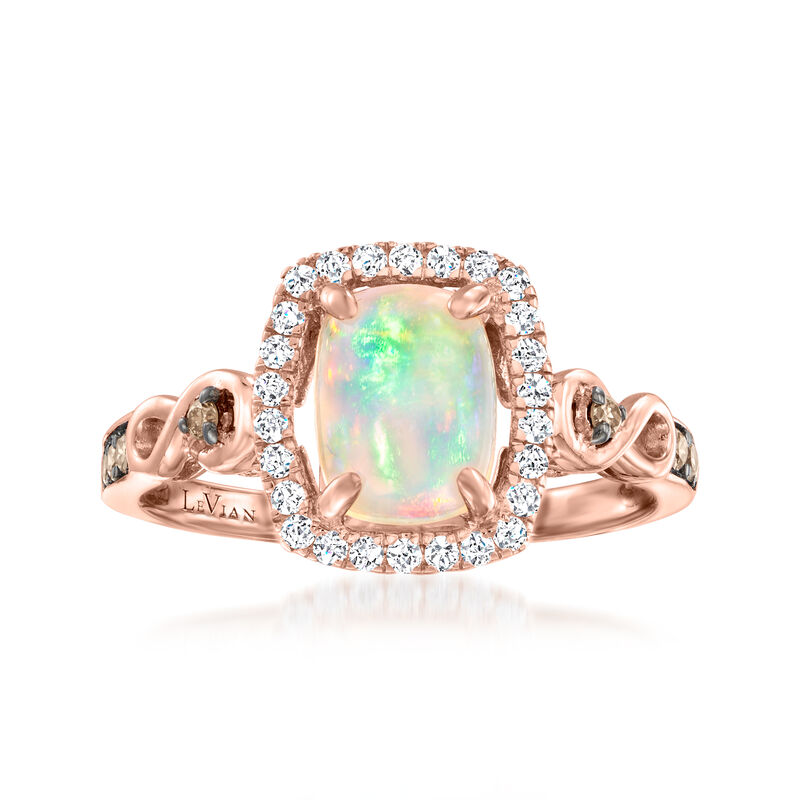 Le Vian Neopolitan Opal Ring with .24 ct. t.w. Chocolate and Vanilla Diamonds in 14kt Strawberry Gold. Size 7 image number 0