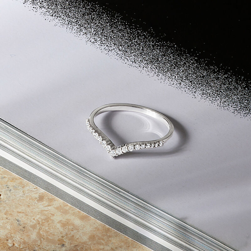 .15 ct. t.w. Diamond Chevron Ring in Sterling Silver image number 2