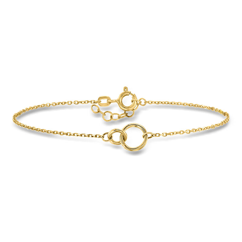 Italian 10kt Yellow Gold Interlocking Circle Bracelet image number 0