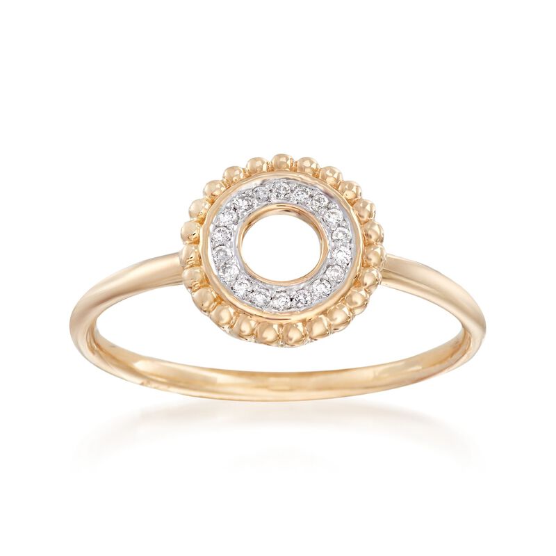 Diamond-Accented Open Circle Ring in 14kt Yellow Gold image number 0