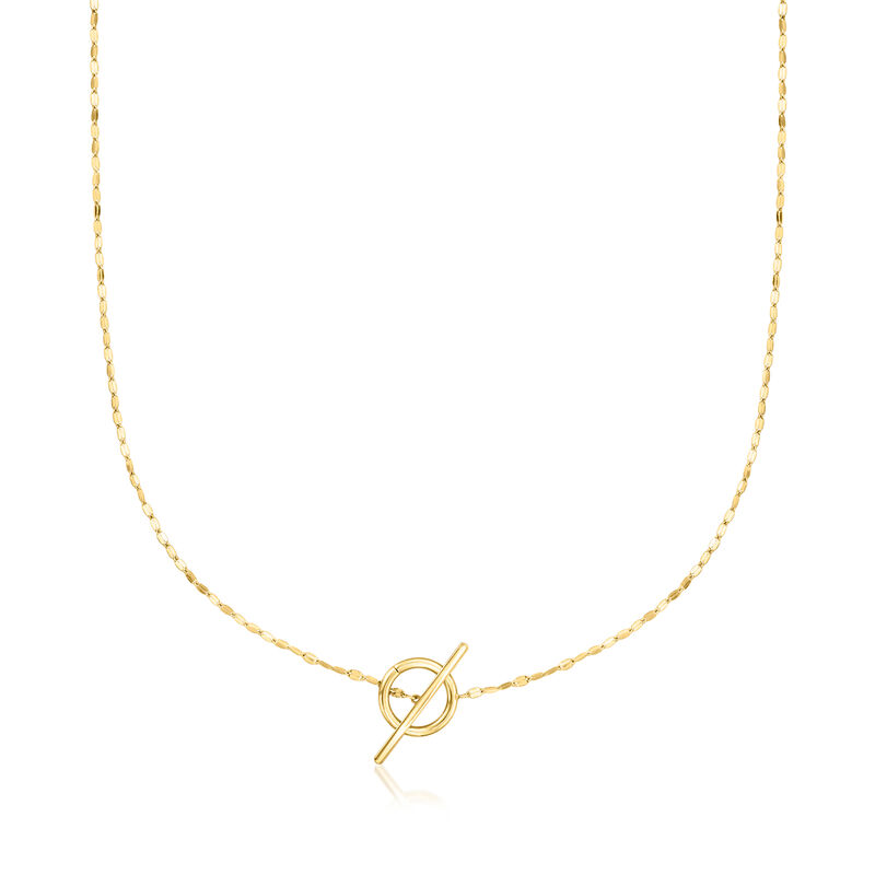 Italian 14kt Yellow Gold Charm-Compatible Lumachina-Chain Toggle Necklace image number 5