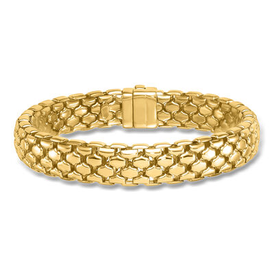 Italian 18kt Yellow Gold Patterned Bracelet