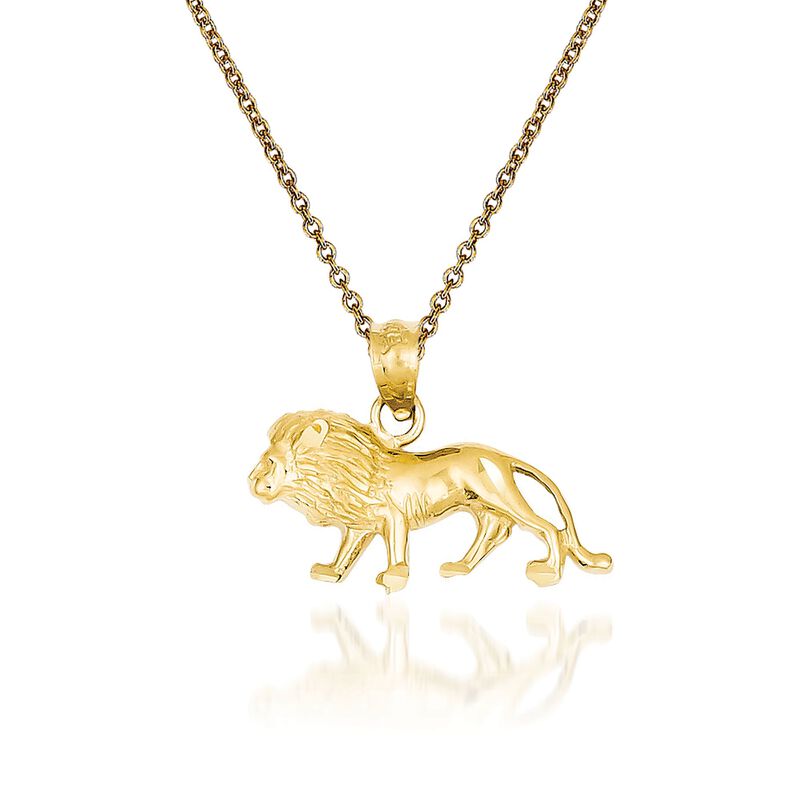 14kt Yellow Gold Lion Pendant Necklace image number 0