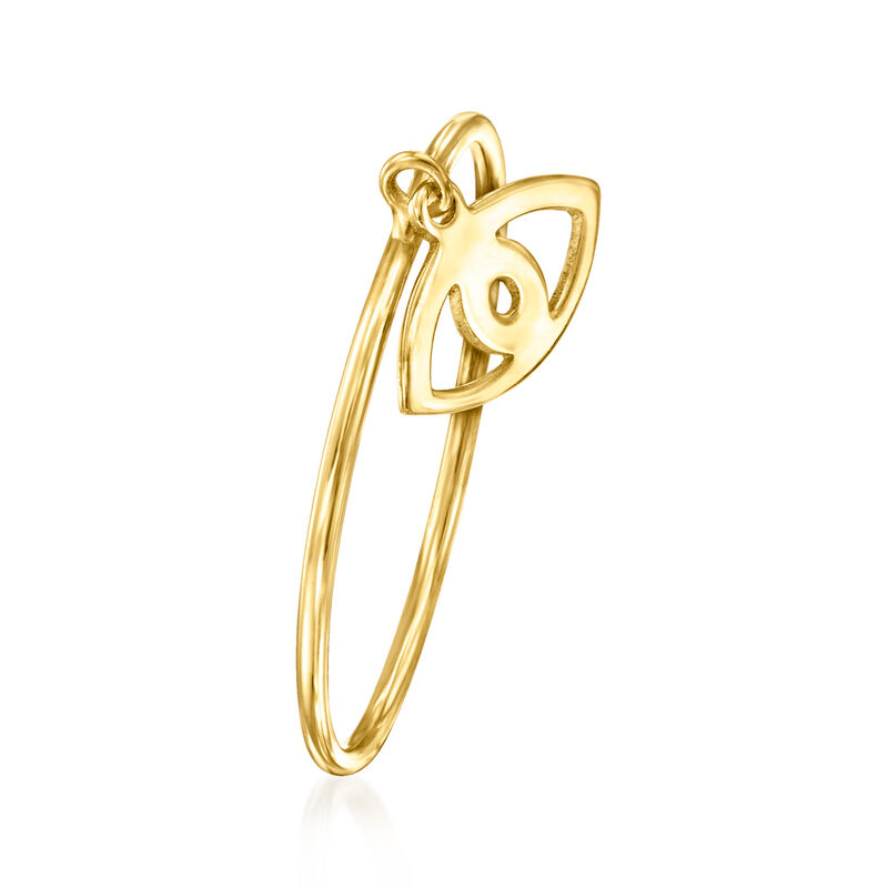 Italian 14kt Yellow Gold Evil Eye Charm Ring image number 2