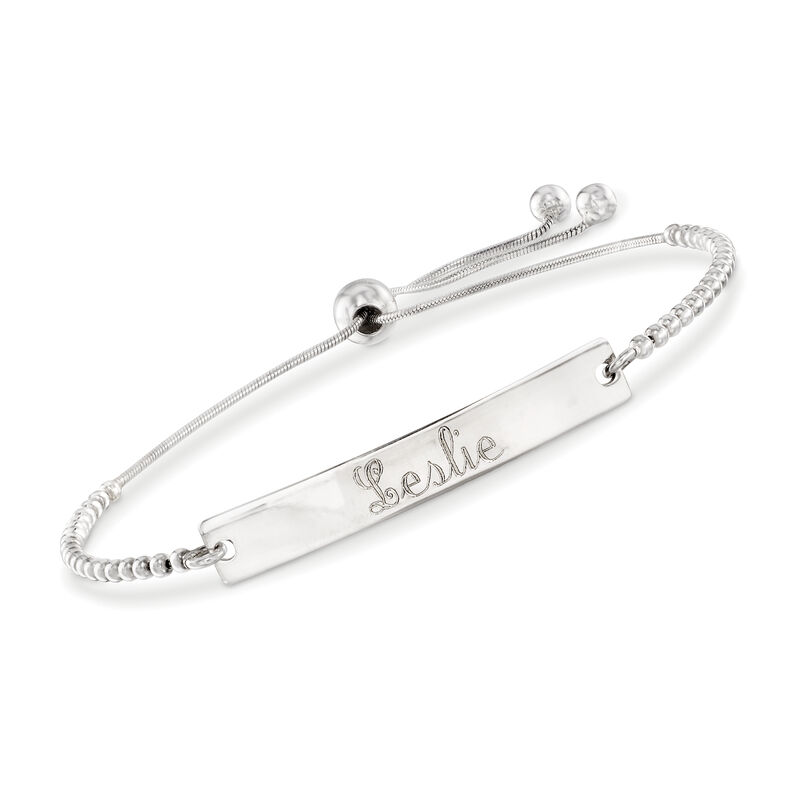 Plain - Italian Sterling Silver ID Bolo Bracelet image number 0