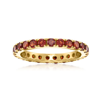 2.00 ct. t.w. Garnet Eternity Band in 18kt Gold Over Sterling
