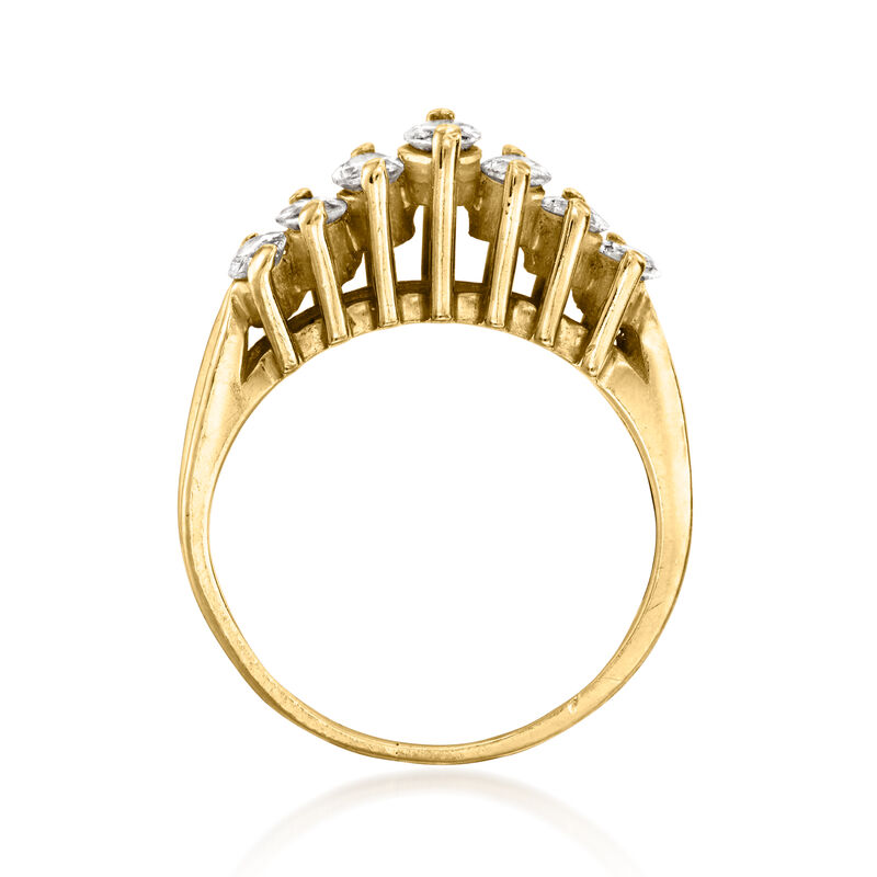 C. 1980 Vintage 1.00 ct. t.w. Marquise Diamond Ring in 14kt Yellow Gold. Size 5.5 image number 3