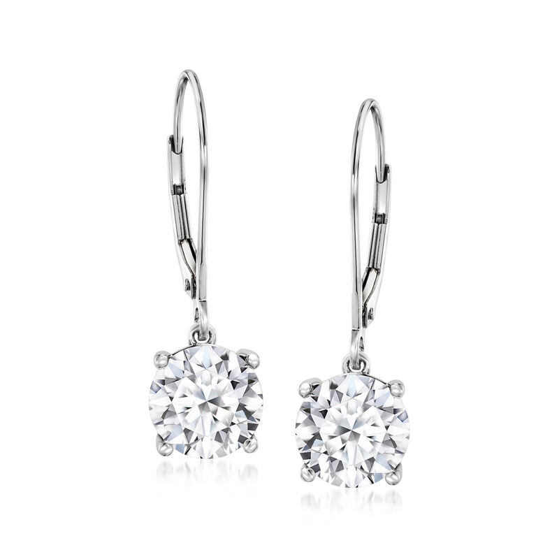 4.00 ct. t.w. Lab-Grown Diamond Drop Earrings in 14kt White Gold image number 0
