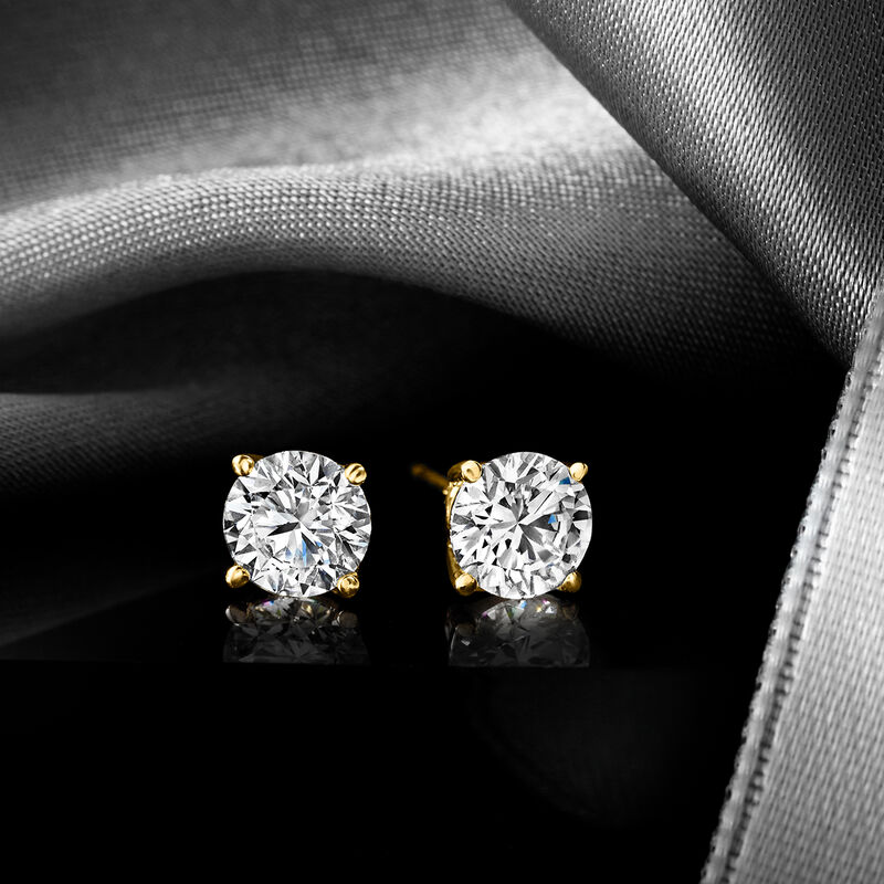 1.00 ct. t.w. Lab-Grown Diamond Stud Earrings in 14kt Yellow Gold  image number 3