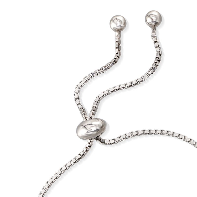 2.00 ct. t.w. Sapphire Bolo Bracelet with White Zircon in Sterling Silver image number 4