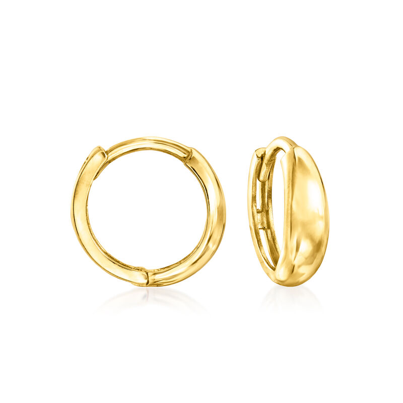 Italian 14kt Yellow Gold Huggie Hoop Earrings. 3/8&quot; image number 0