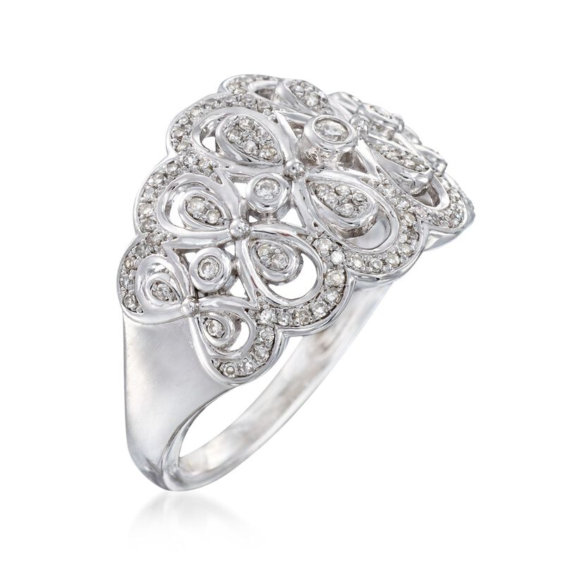 .33 ct. t.w. Diamond Figure-Eight Ring in Sterling Silver image number 2