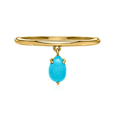 Turquoise Charm Ring in 10kt Yellow Gold