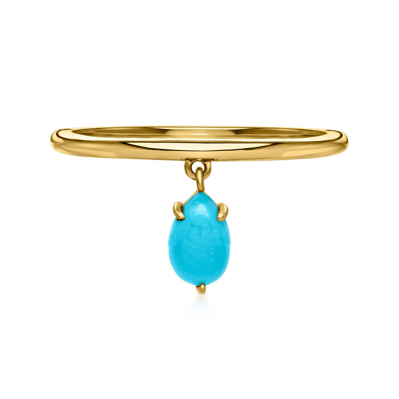 Turquoise Charm Ring in 10kt Yellow Gold image number 0
