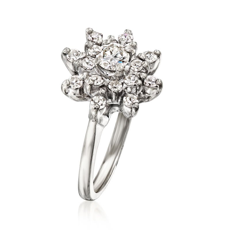 C. 1990 Vintage .75 ct. t.w. Diamond Snowflake Ring in 14kt White Gold image number 2