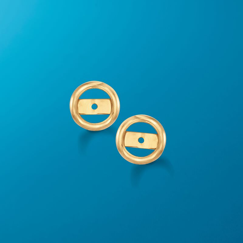 14kt Yellow Gold Bezel Earring Jackets image number 4