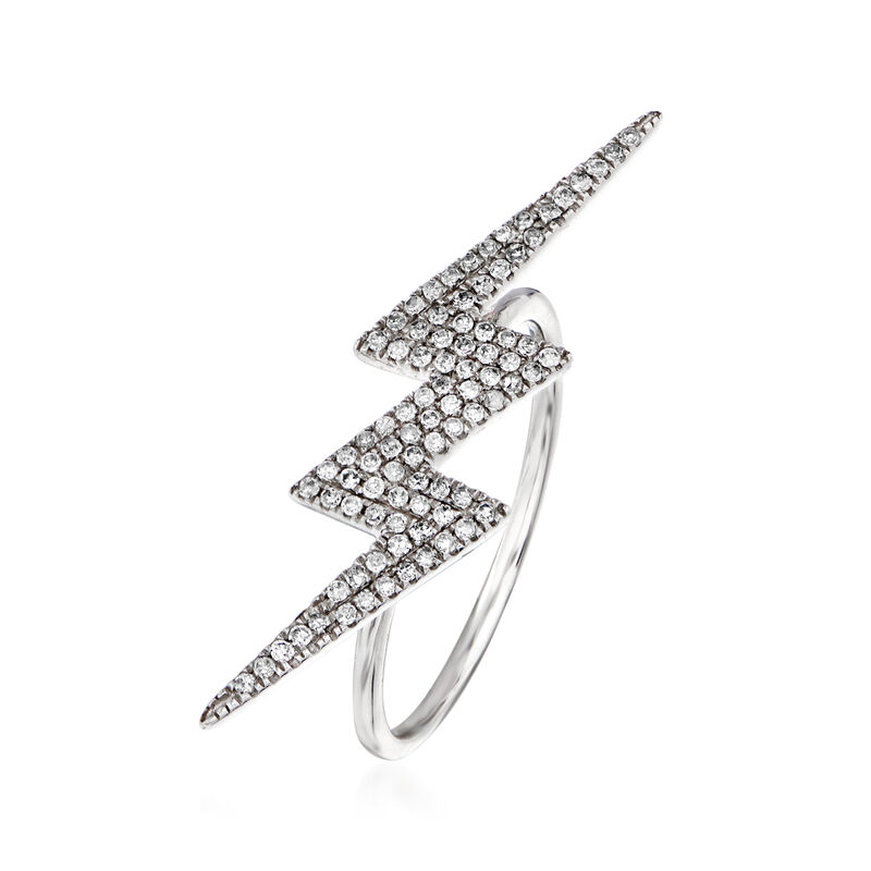 .29 ct. t.w. Diamond Lightning Bolt Ring in 14kt White Gold image number 1